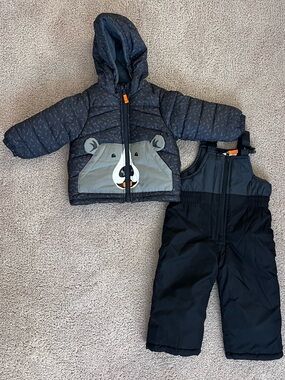 Carters Bear Puffer Jacket and Snow Pants Set